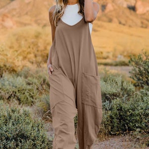 V-Neck Jumpsuit with Pockets,