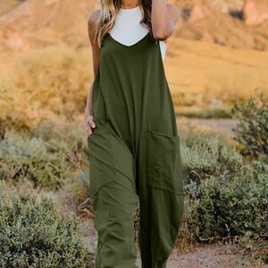 V-Neck Jumpsuit with Pockets,