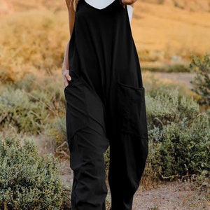 V-Neck Jumpsuit with Pockets,