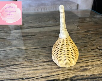 Houten rotan shaker, rammelaar shaker, rotan shaker speelgoed, Montessori shaker, baby/baby speelgoed, handgemaakt rotan shaker speelgoed.