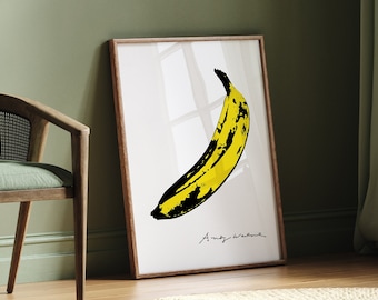 Andy Warhol Wall Art Print, Andy Warhol Poster, Andy Warhol Home Decor, Andy Warhol Banana pop art print, Famous Artist Print, Banana Art