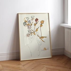 Andy Warhol Blume in einer Hand Wand kunstdruck, Andy Warhol Poster, Andy Warhol Home Dekor, Andy Warhol Pop Art Druck, Berühmter Künstler Druck,