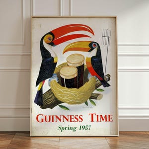 Guinness Time Vintage Poster, Guinness Art Print, Guinness Home Decor Wall Art, Birthday Gift for him, Beer Lover Gift, Guinness Poster