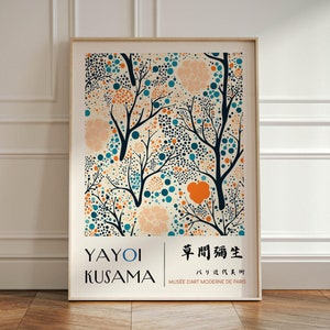 Yayoi Kusama Inspired wall art print home decor, poster Yayoi Kusama, arte murale giapponese Kusama, stampa Japanese Gallery Art, arte Japandi