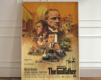 The Godfather classic Vintage Movie Poster, Retro Movie Poster, Home Decor Wall Art, Posters Gifts Vintage Movie Poster, Famous Movie Print