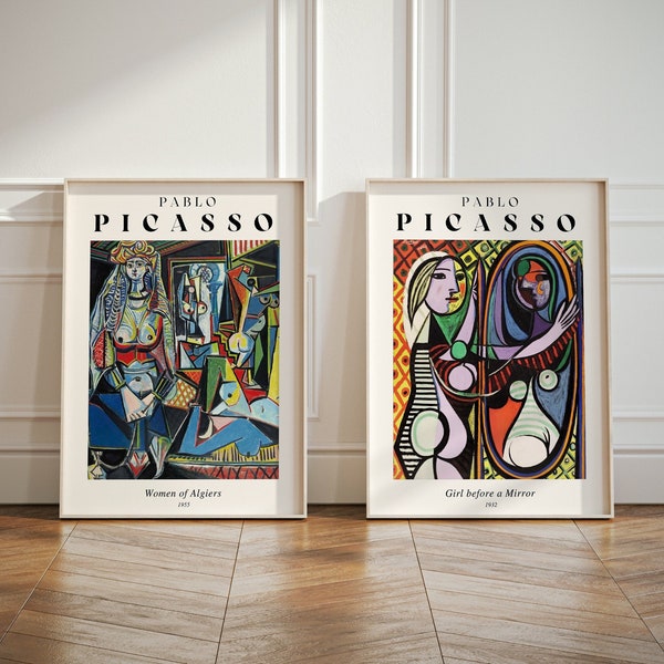 LOT de 2 Pablo Picasso Wall Art Print, Picasso Poster, Picasso Home Decor, Neutral Abstract Vintage Minimalist, Famous Artist Print