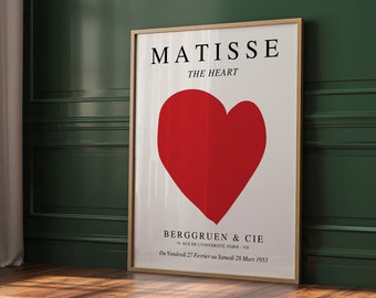 Henri Matisse Wall Art Print, Matisse Poster, Matisse Home Decor, Neutral Abstract Vintage Minimalist Print, Famous Artist Print, Heart Art