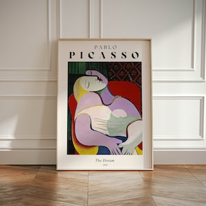 Impresión de arte de pared de Pablo Picasso, cartel de Picasso, decoración del hogar de Picasso, impresión minimalista vintage abstracta neutral, impresión de artista famoso, idea de regalo
