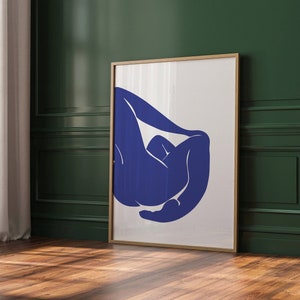 Henri Matisse Blue Woman Prints, Matisse exhibition poster, Matisse Female Art, Modern Room Decor, Neutral Abstract Vintage Minimalist Print