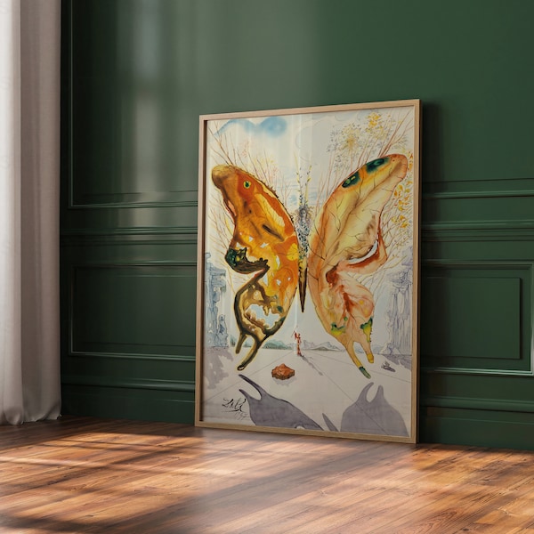 Salvador Dali Wall Art Print, Dali Poster, Dali Home Decor, Dali Venus Butterfly Print, Surrealism Dali Print, Famous Artist Print