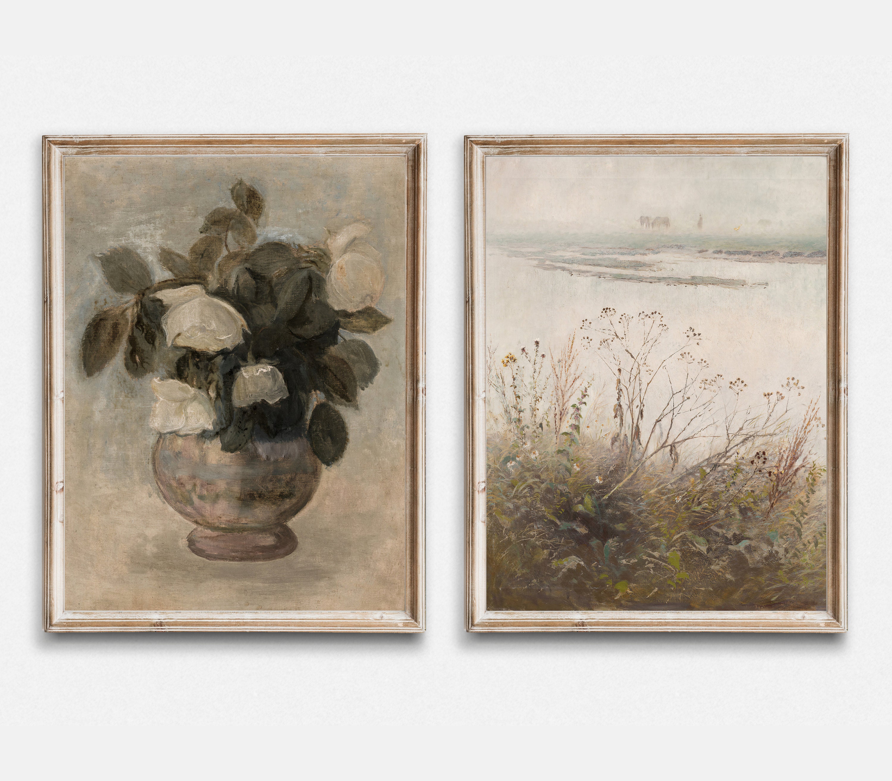 Vintage Neutral Gallery Wall SET, Vintage European Wall Prints, Muted