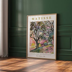 Impresión de pared de Henri Matisse, cartel de Matisse, decoración del hogar de Matisse, impresión vintage abstracta neutra, impresión de artista famoso, paisaje de Collioure