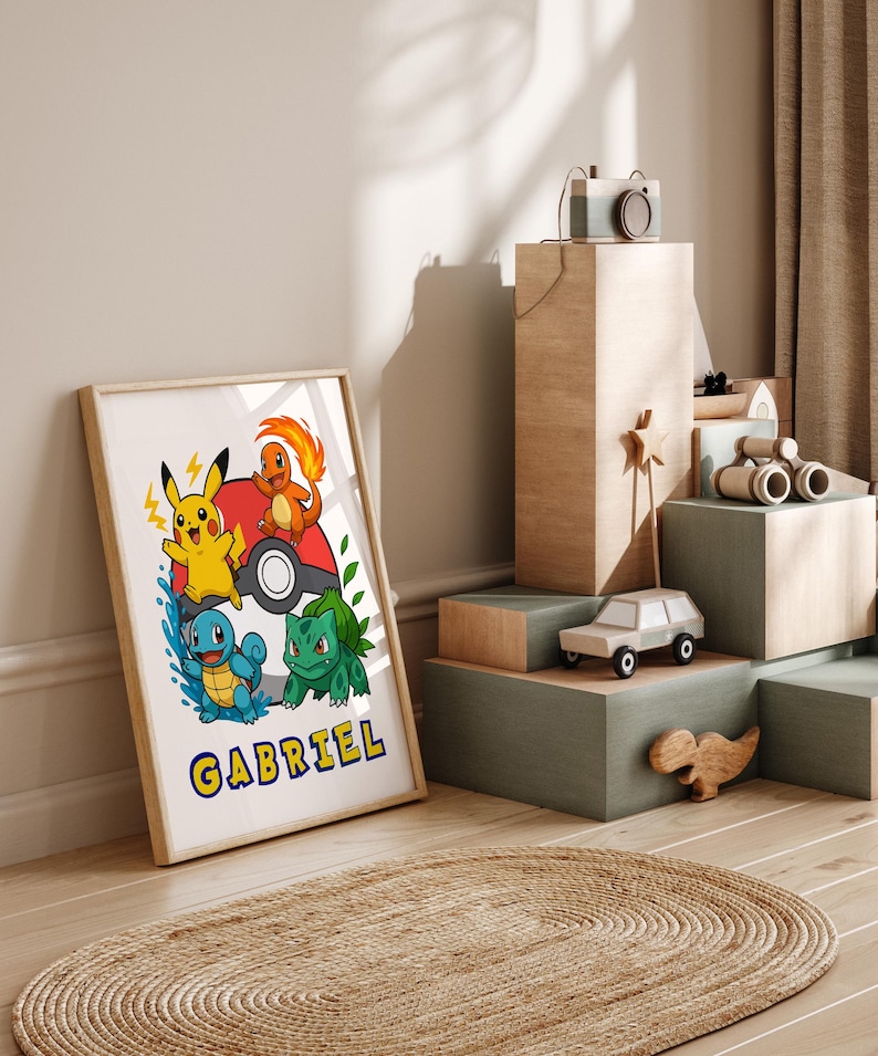 Charmander Lettering Personalized Name Pokemon Wall Art Print, Pokemon Custom Name, Digital ...