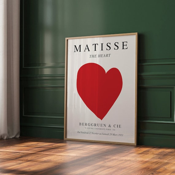 Henri Matisse Wall Art Print, Matisse Poster, Matisse Home Decor, Neutral Abstract Vintage Minimalist Print, Famous Artist Print, Heart Art