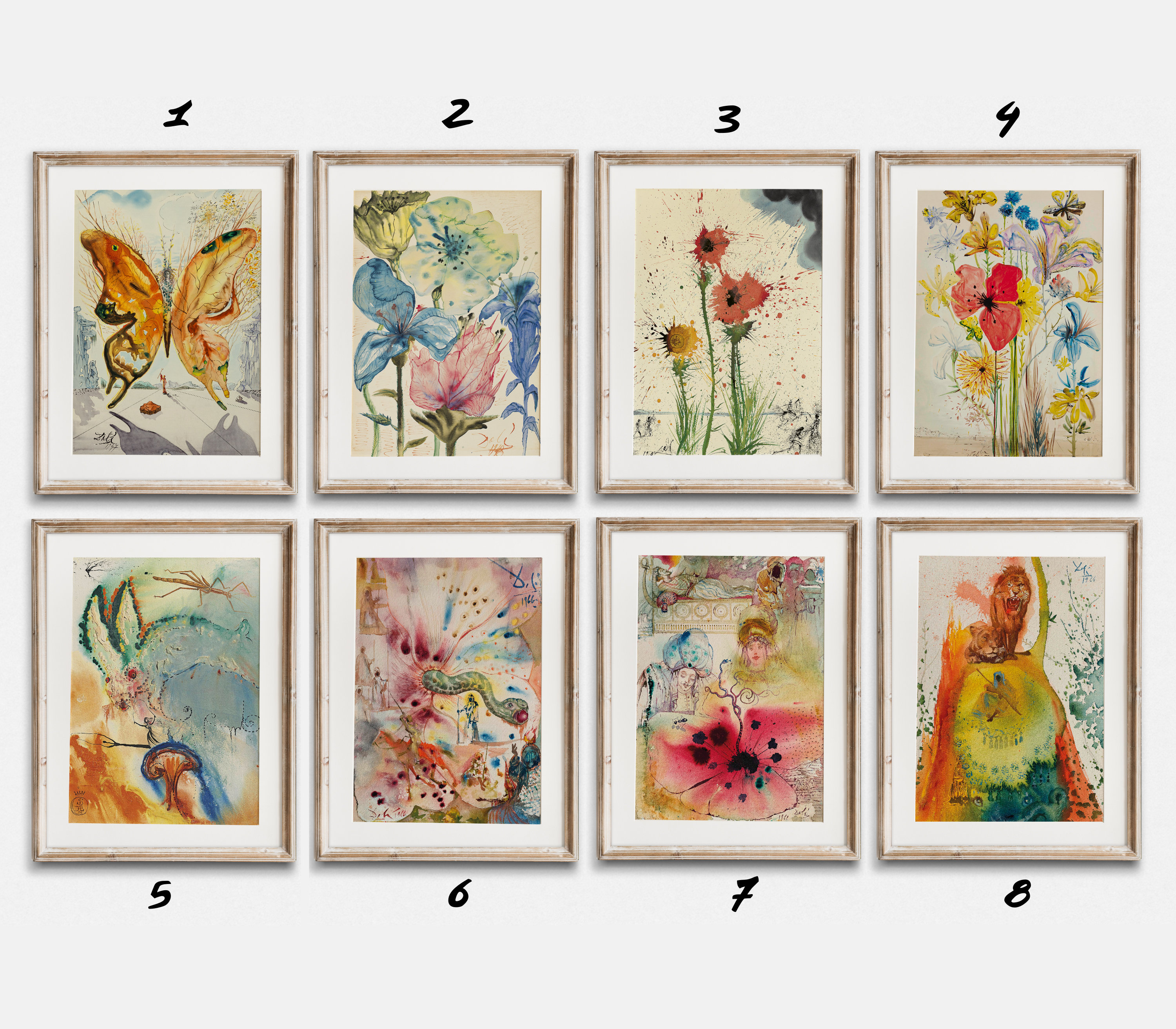 Set De 3 Posters D'art Surréaliste Salvador Dalí – Impressions Qualité Musée, Papier Mat 210 Gsm, Rétro