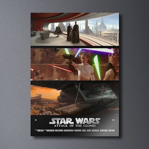 Star Wars: Episode II – Attack of the Clones  - Movie Poster Print | Minimalist Movie Poster | Wall art