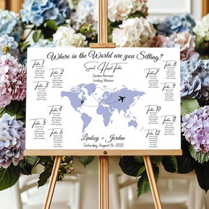 Blaue Sitzplan-Vorlage für die Hochzeit, Landkarte, Landkarte, Sitzplan, Blaue Sitzordnung