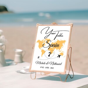 Travel Themed Wedding Table Numbers Template Travel Destination Wedding ...