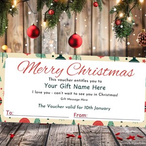 Christmas Ticket Template Gift Voucher Santa Gift Editable Gift Certificate Template Holidays Gift Voucher Xmas Instant Download