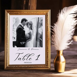Wedding Table Numbers, Printable Photo Table Numbers, Editable Table Number Template, Table Number Signs, Wedding Signage, Wedding Numbers