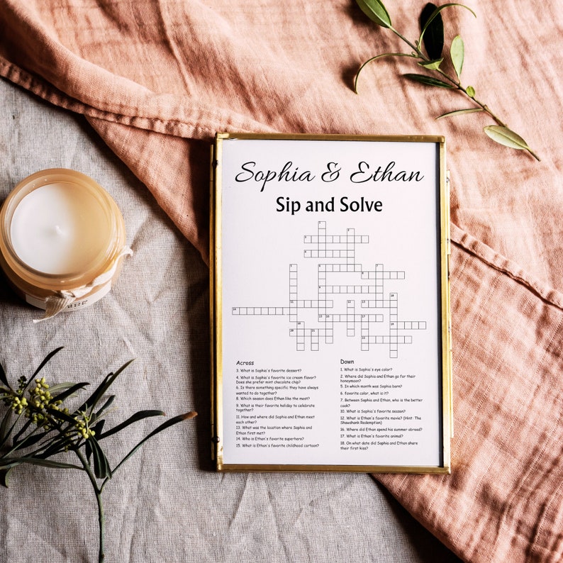 Hochzeit Kreuzworträtsel Vorlage Sip And Solve Brautparty Etsy.de