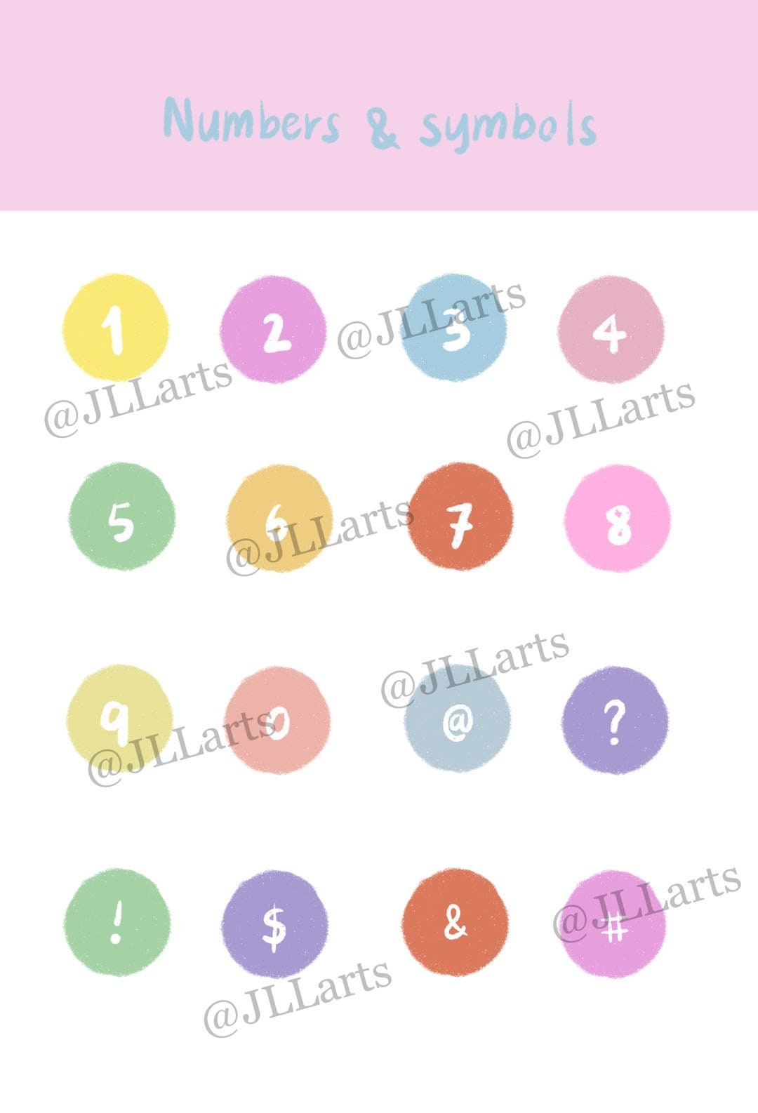 Numbers and Symbols Sticker-digital Note Stickers-digital Download - Etsy