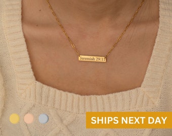 Custom Christian Engraved Necklace Personalized Bible Verse Necklace Gift Unique Birthday Gift for Women God Christian Jewelry Unique Gift