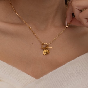 Gold Toggle Initial Halskette, benutzerdefinierte Multiple Tag Letter Halskette, personalisierte Toggle Name Schmuck, Muttertagsgeschenk, Weihnachtsgeschenk