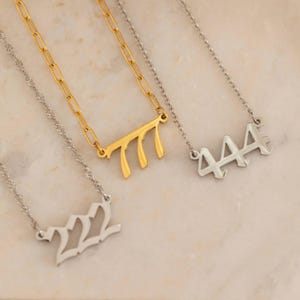 Angel Number Necklace, Custom Number Year Necklace for Her, Mothers Day Gift, 444 Necklace, 777 Necklace, 222 Necklace,333 Necklace, Gift