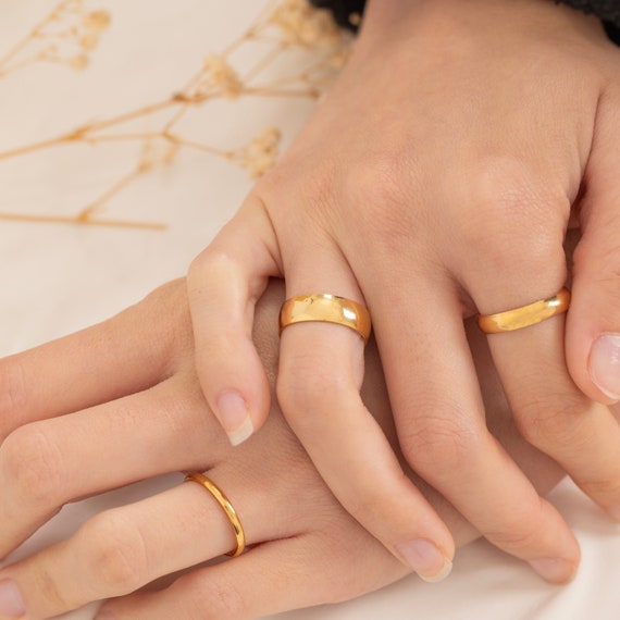 18K Gold Filled Ring Thin Band Stackable Rings Finger Statement Ring WATERPROOF Gold Rings Birthday Gift for Her Christmas Gift Etsy UK