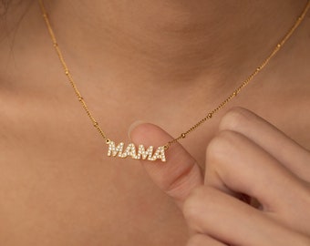 Pave MAMA Script Necklace Mother's Day Gift Necklace Dainty Mama Necklace Mother Gifts Mom Necklace Mommy Mothers Day Gift Grandma Necklace