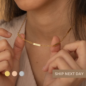 Custom Name Bar Necklace Personalized Multiple Bar Necklace Jewelry for Mom Birthday Gift Engraved New Mom Unique Gift Custom Name Charm