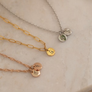 Tiny Initial Necklace in Rose Gold, Silver, and Gold - Layering Letter Name Necklace - Personalized Charm Necklace Gift for Her - Waterproof