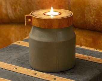 Modern Pet Urn Small: Chimney Design in smoke grey