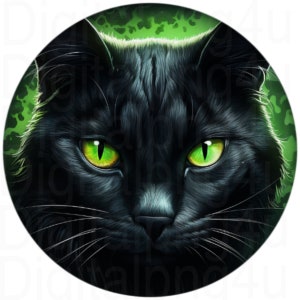 Gato preto redondo png sublimação design digital download sinal de guirlanda girador de vento placa de corte imagem gato de Halloween png