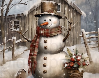 Snowman Christmas winter farm png sublimation digital design download wreath sign wind spinner cutting board image Christmas ornament png