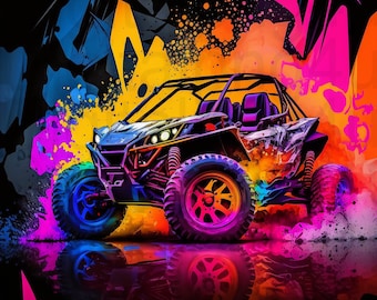 Utv png with a Black Background png sublimation digital design download off road colorful side by side riding racing