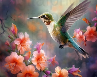 Hummingbird and flowers png sublimation digital design download wreath sign wind spinner cutting board shadow box image png