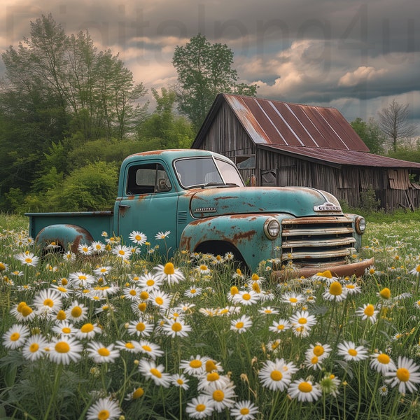 Old rustic truck png sublimation digital design download wreath sign wind spinner cutting board shadow box image png