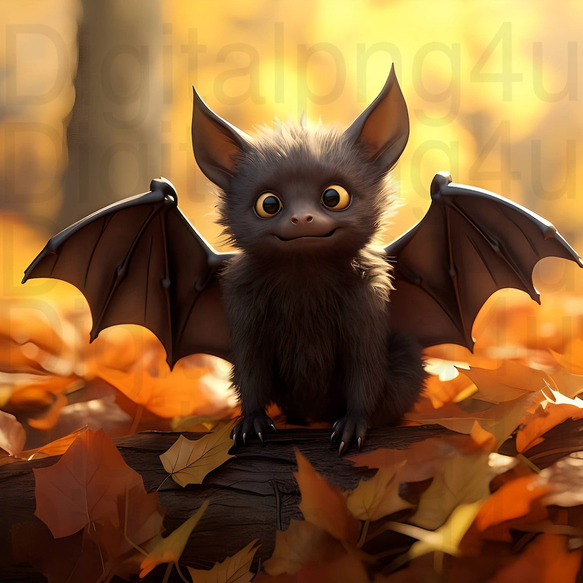 Bat In Fall Cute Halloween Bat Fall Png Sublimation Digital Design Download Wreath ...