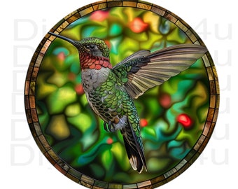 hummingbird round png sublimation digital design download wreath sign wind spinner cutting board image png file