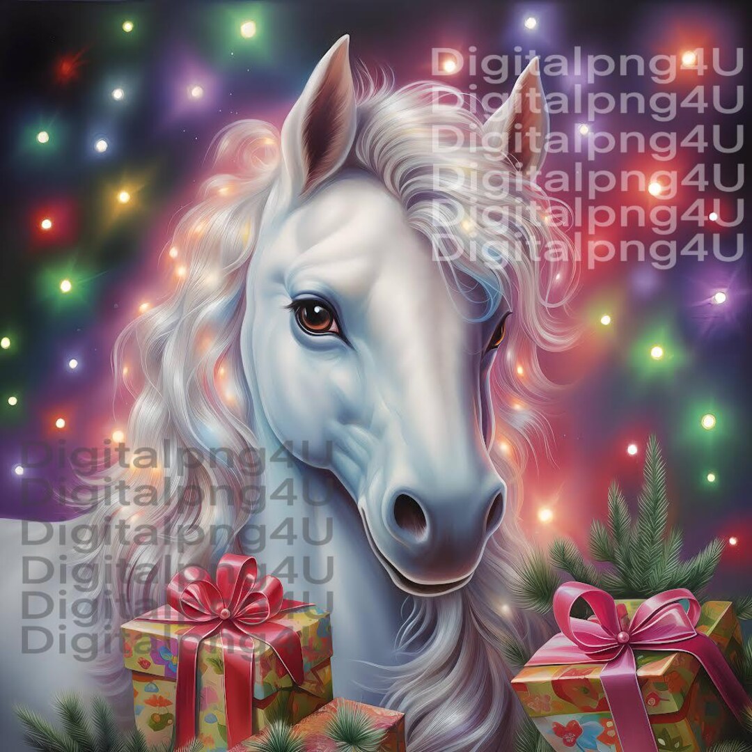 Horse Christmas Cute Pony PNG Sublimation Digital Design Download ...