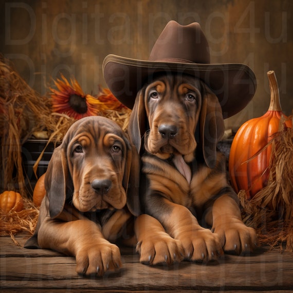 Bloodhound Puppies PNG Sublimation Digital Design Download Dog