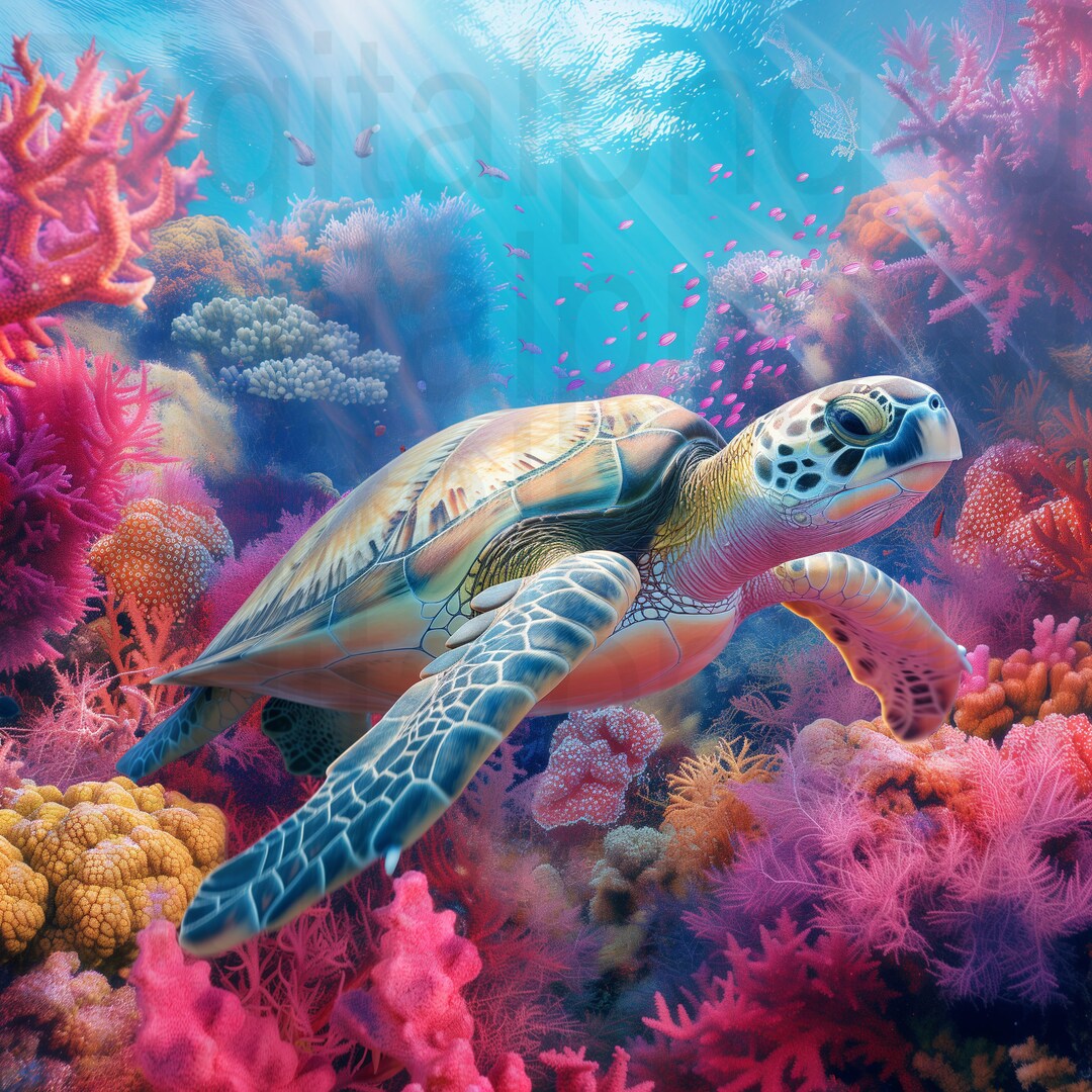 Turtle Colorful Sea Turtle Png Sublimation Digital Design Download ...