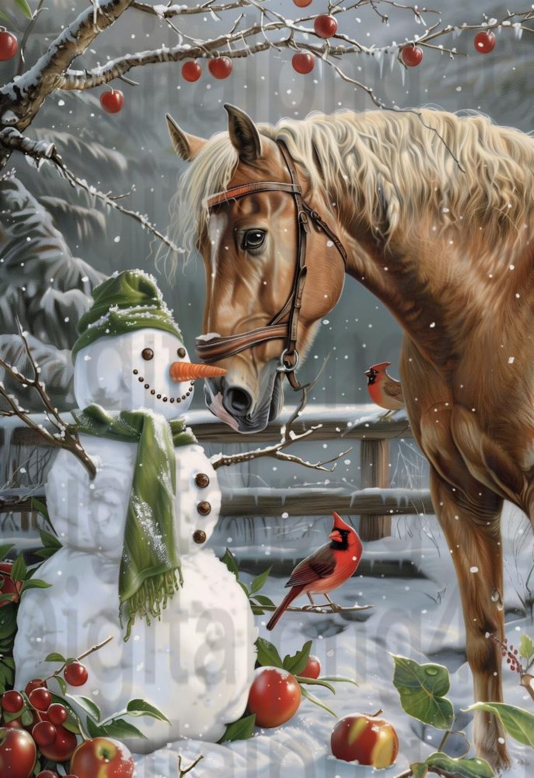 Horse and Snowman Winter Christmas PNG Sublimation Digital Design ...