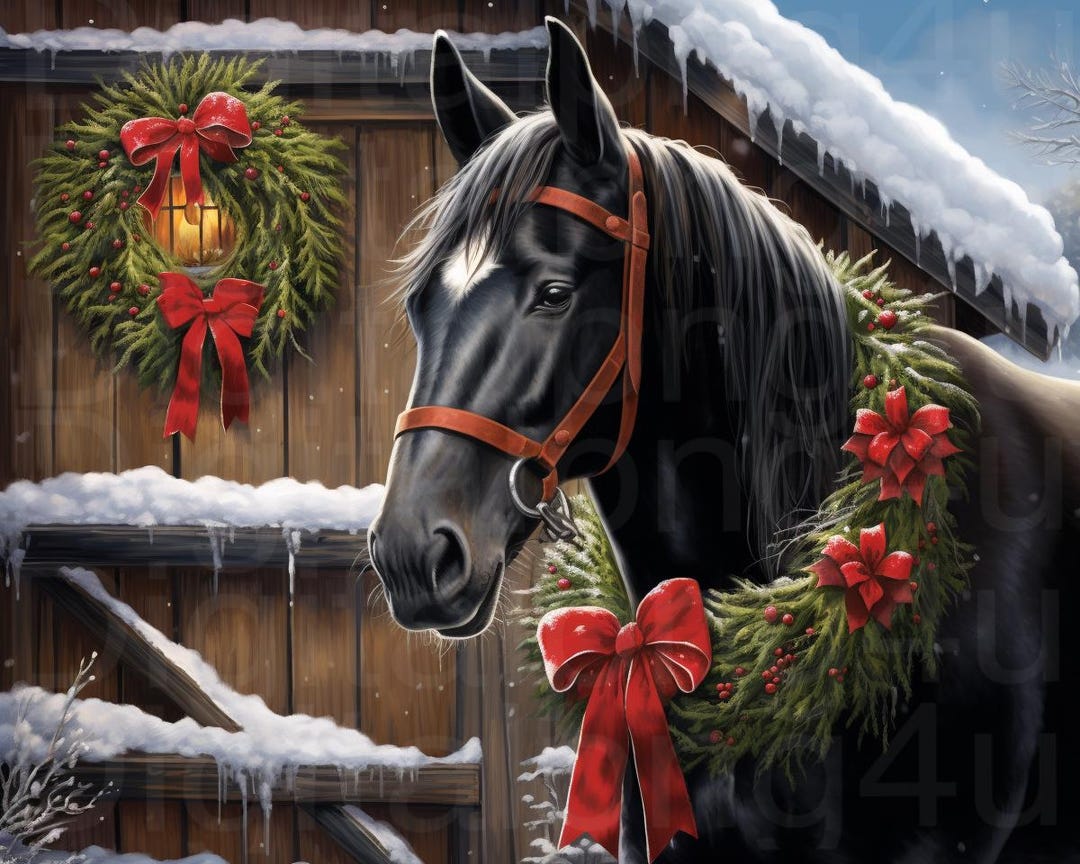 Horse PNG Sublimation Digital Design Download Wreath Sign Wind Spinner ...