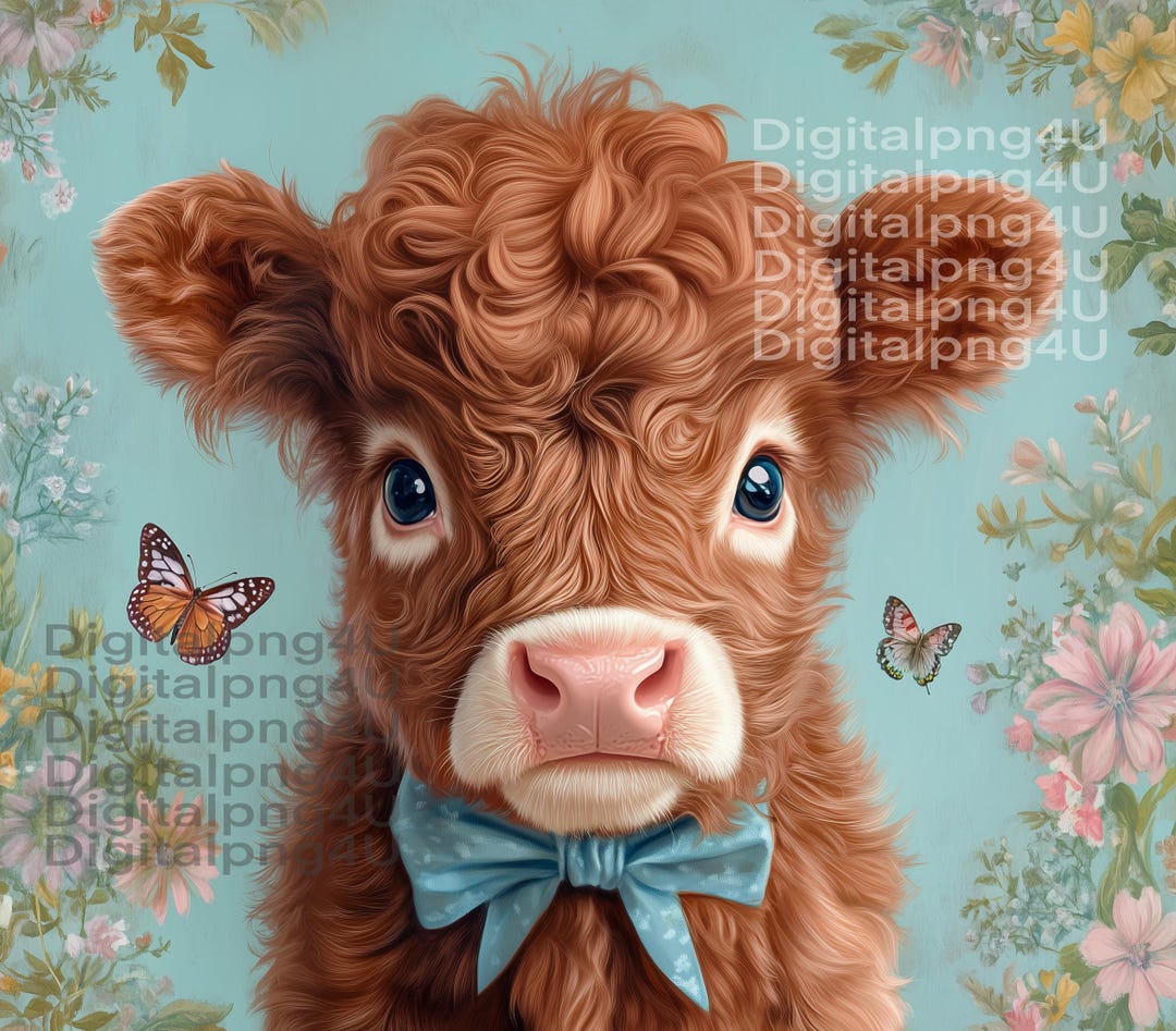 Highland Cow Cute Baby Highland Cow PNG Sublimation DIGITAL DESIGN ...