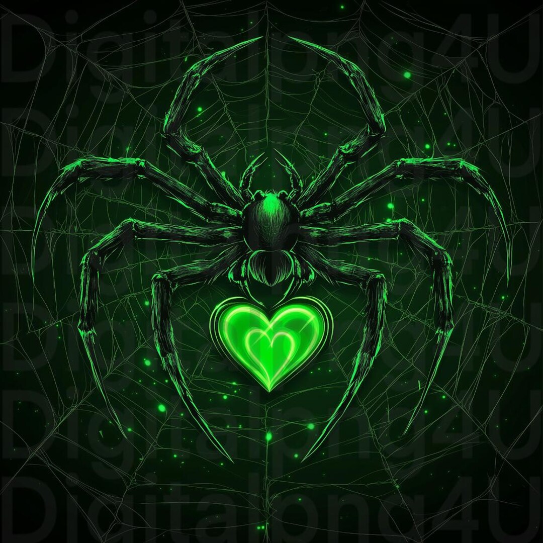 Spider Halloween PNG With a Black Background Sublimation Digital Design ...