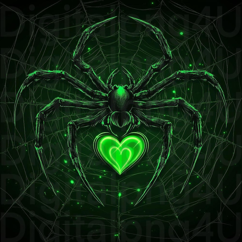 Spider Halloween PNG With a Black Background Sublimation Digital Design ...