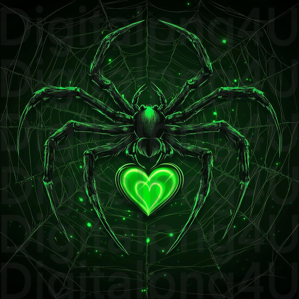 Spider Halloween PNG With a Black Background Sublimation Digital Design ...